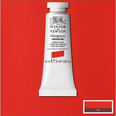 Winsor & Newton - Designers Gouache Maling - Cadmium Red 14 Ml