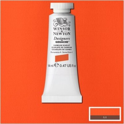 Winsor & Newton - Gouache Maling - Cadmium Scarlet 14 Ml