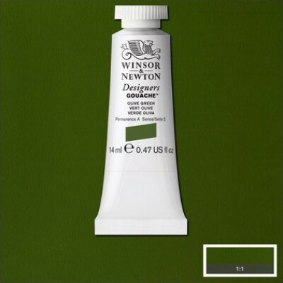 Winsor & Newton - Akvarelfarve - Gouache - Olive Green 14 Ml