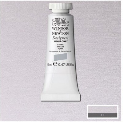 Winsor & Newton - Akvarelfarve - Gouache - Sølv 14 Ml