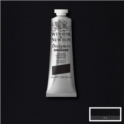 Winsor & Newton - Akvarelfarve - Gouache - Jet Black 37 Ml