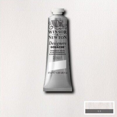 Winsor & Newton - Akvarelfarve - Gouache - Permanent White 37 Ml