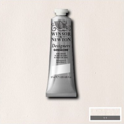 Winsor & Newton - Akvarelfarve - Gouache - Zinc White 37 Ml