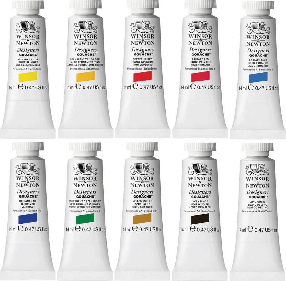 Winsor & Newton - Gouache Maling Sæt - Introductory - 10x14 Ml