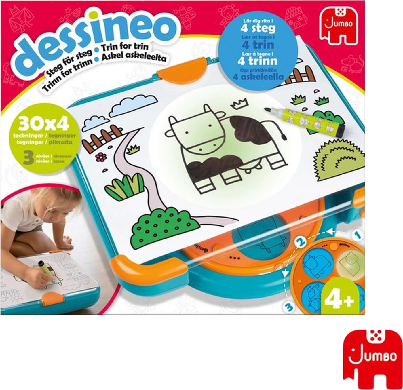 Dessineo - Draw Nordic - Jumbo - 30x4 Tegninger