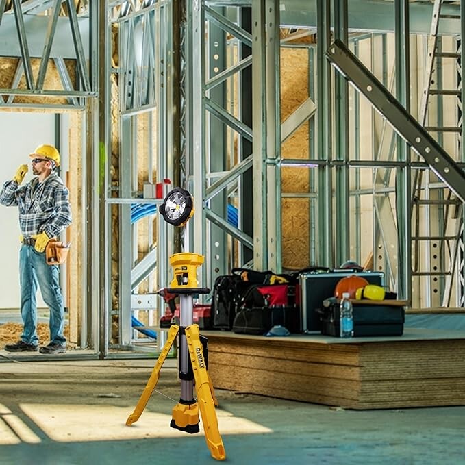 Dewalt Dcl079-xj 18v Xr Body Only Led Tripod Light, 18 V, Yellow/black