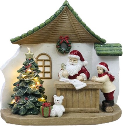 Julepynt Med Led Lys  - Julemandens Nisse - Det Gamle Apotek - 18 Cm
