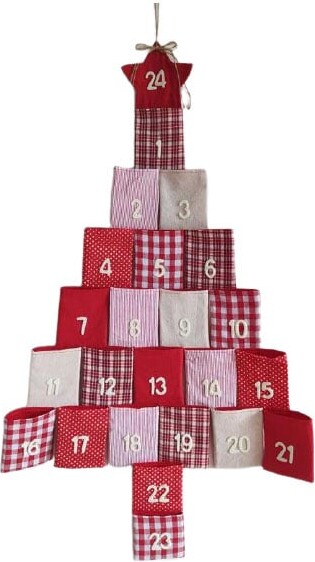 Pakkekalender Ophæng - Juletræs Kalender Med Lommer