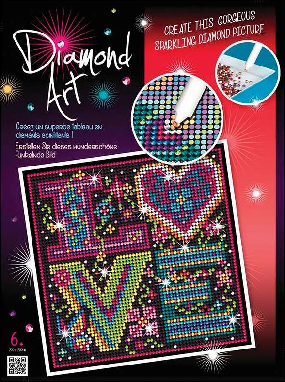 Diamond Art - Love Tekst - 20 X 20 Cm - Sequin Art
