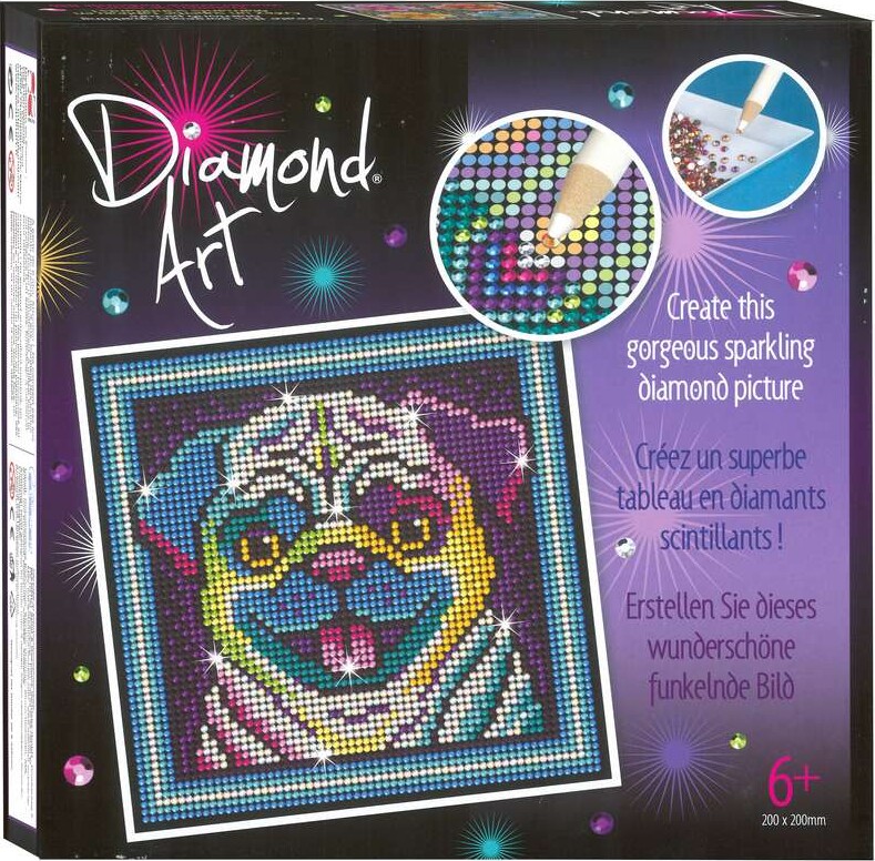 Diamond Art - Mops Hund - 20 X 20 Cm - Sequin Art