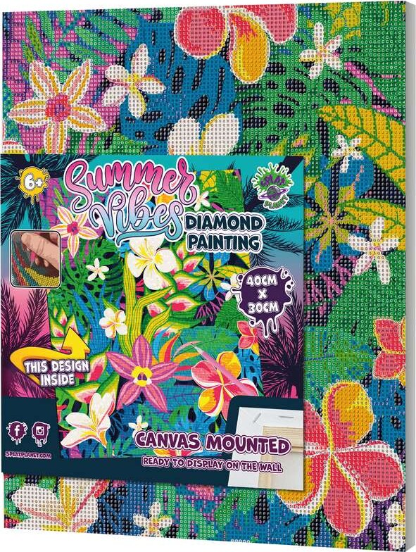 Diamond Art Painting Kit På Lærred - 30x40 Cm - Sommer - Splat