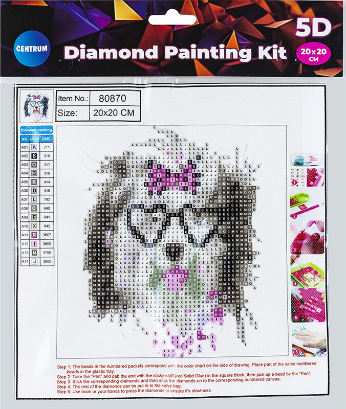 Diamond Painting Kit - 5d - 20x20 Cm - Hund