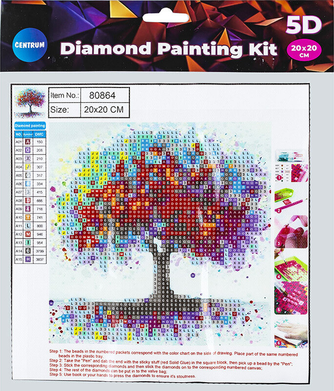 Diamond Painting Kit - 5d - 20x20 Cm - Træ