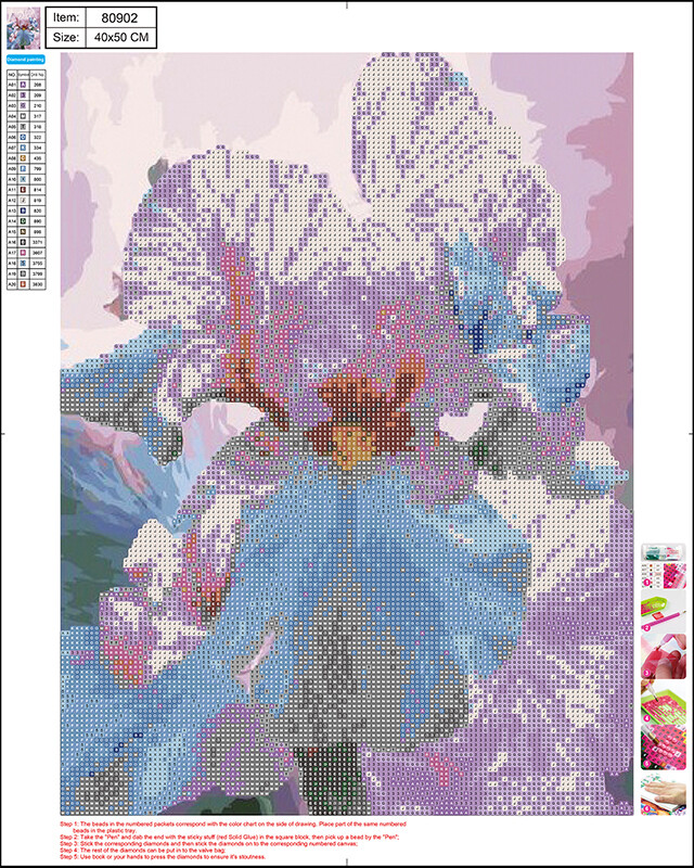 Diamond Painting - 40x50 Cm - Blomster