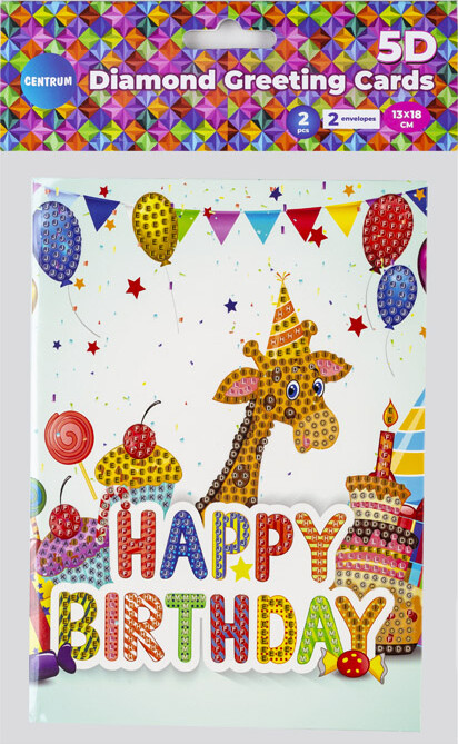 Diamond Painting Fødselsdagskort - 2 Stk - Centrum