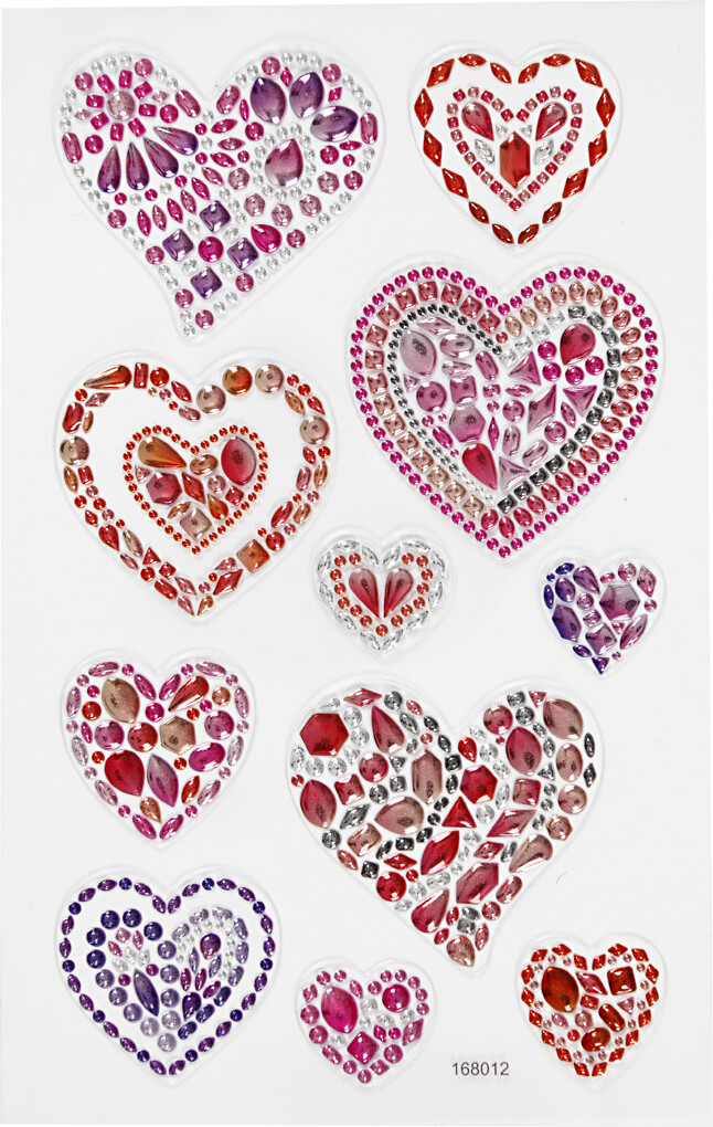 Hjerte Klistermærker - Diamanter - 11 Klistermærker