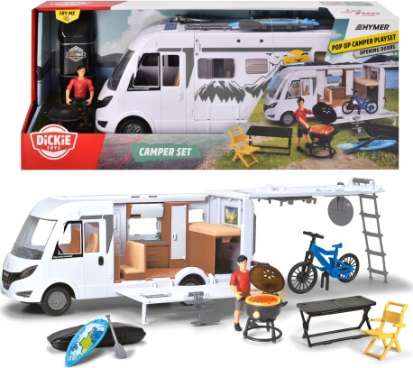 Dickie Toys - Hymer Camper Set - Autocamper Legetøj Sæt