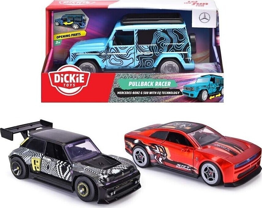 Dickie Toys - Pullback Racer - Racerbil Legetøj - Assorteret