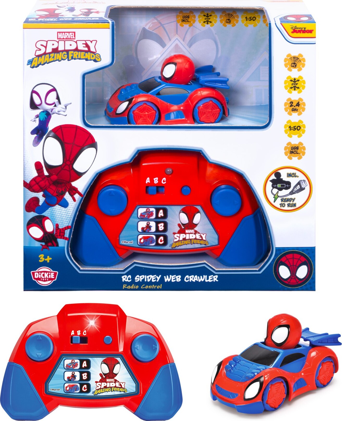 Spidey Amazing Friends - Fjernstyret Bil - Rc Web-crawler