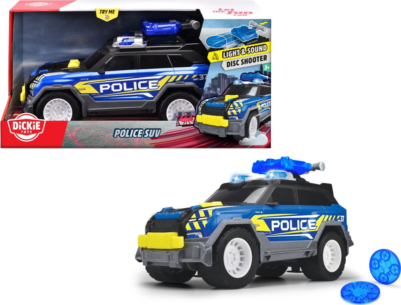 Dickie Toys - Politibil Legetøj Med Lys Og Lyd - Police Suv