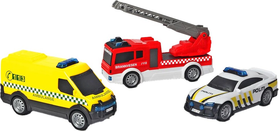 Dickie Toys - Brandbil, Politibil Og Ambulance Legetøj