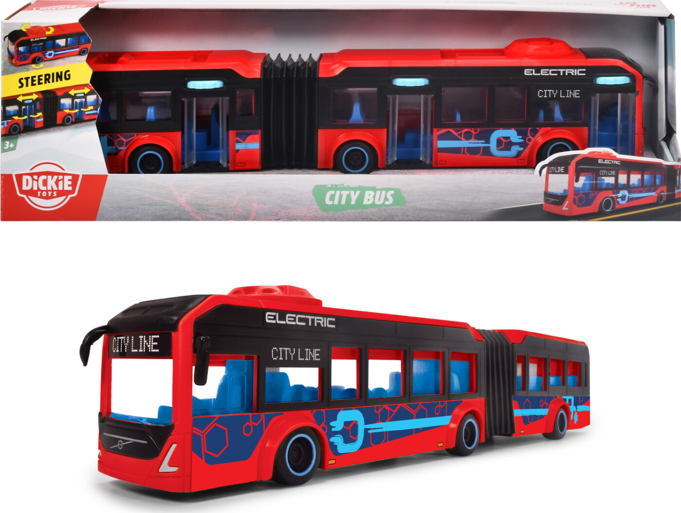 Dickie Toys - Volvo City Legetøjs Bus - Rød