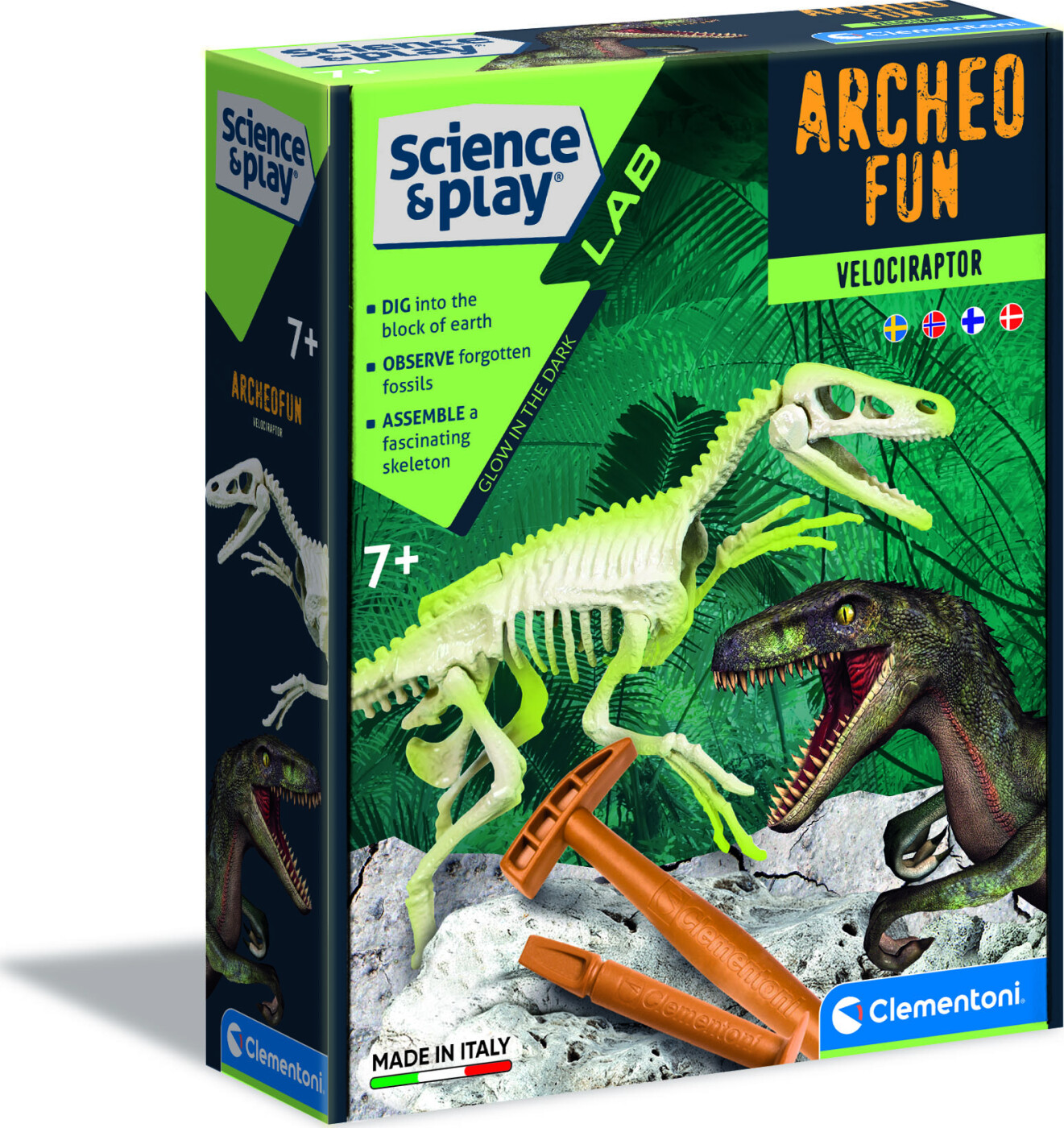 Velociraptor Arkæolog Legetøj - Science & Play - Clementoni