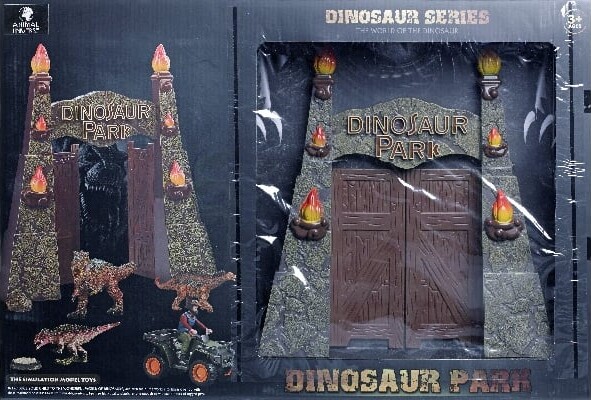 Dinosaur Park Legetøj - Inkl. Dinosaurer, Mand, Køretøj Og Planter
