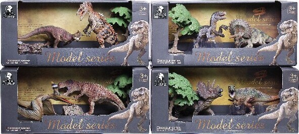 Dinosaur Figur med Planter - Lille Legetøj til Børn ass.