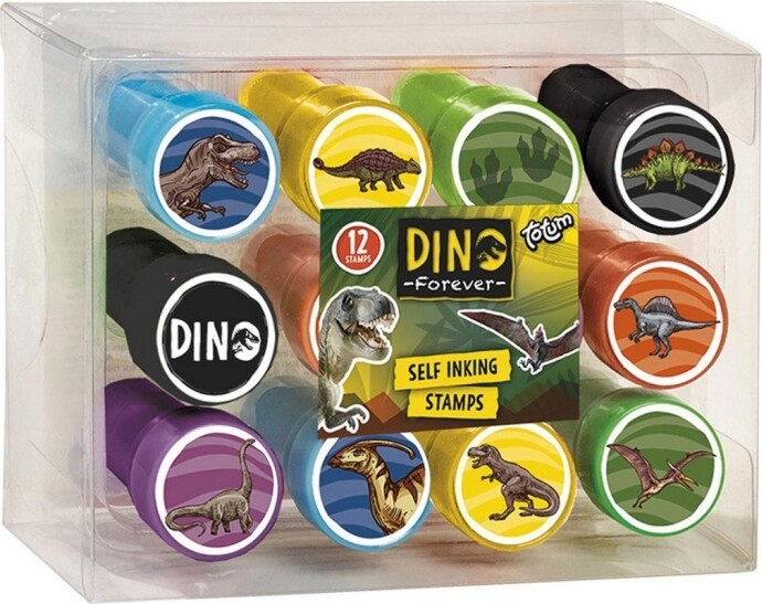 Dinosaur Stempelsæt Til Børn - 12 Stempler