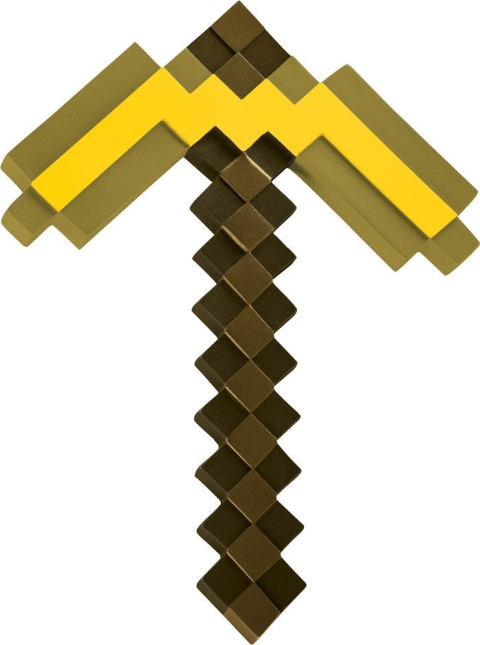 Minecraft Hakke - Våben Legetøj - Guld - 40 Cm - Disguise