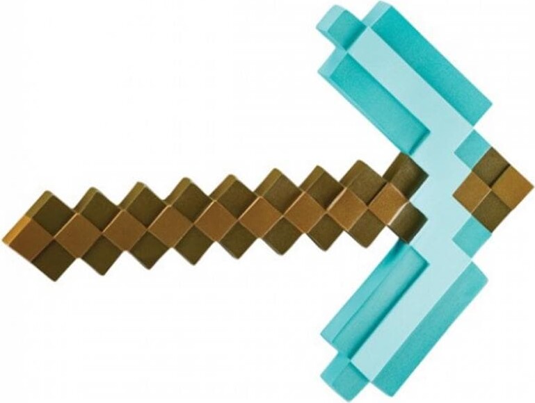 #3 - Minecraft Hakke - Våben Legetøj - Blå - 40 Cm - Disguise