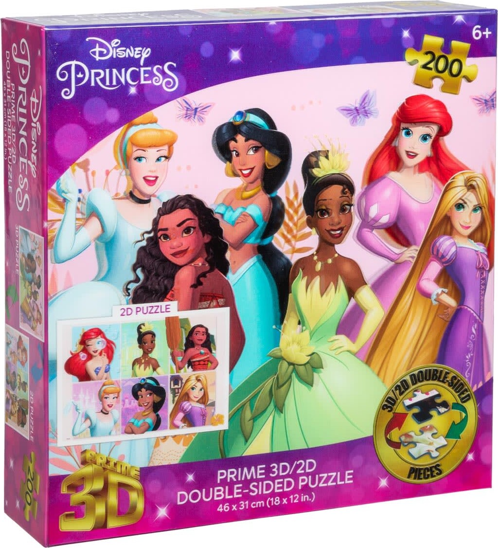 Disney - 3d-puslespil Dobbeltsidet 200 Prinsesse