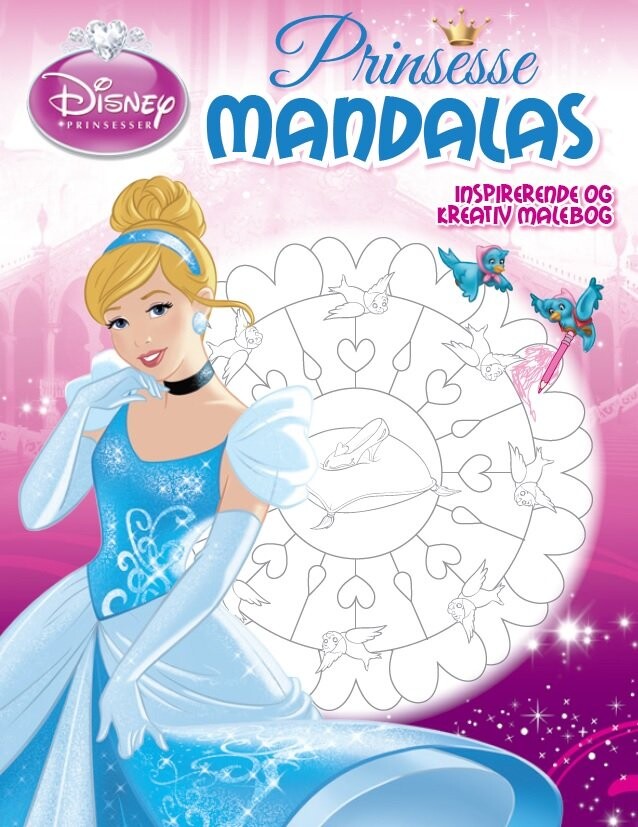 14: Disney Prinsesser - Kreativ Malebog - Askepot Mandalas - Diverse - Bog