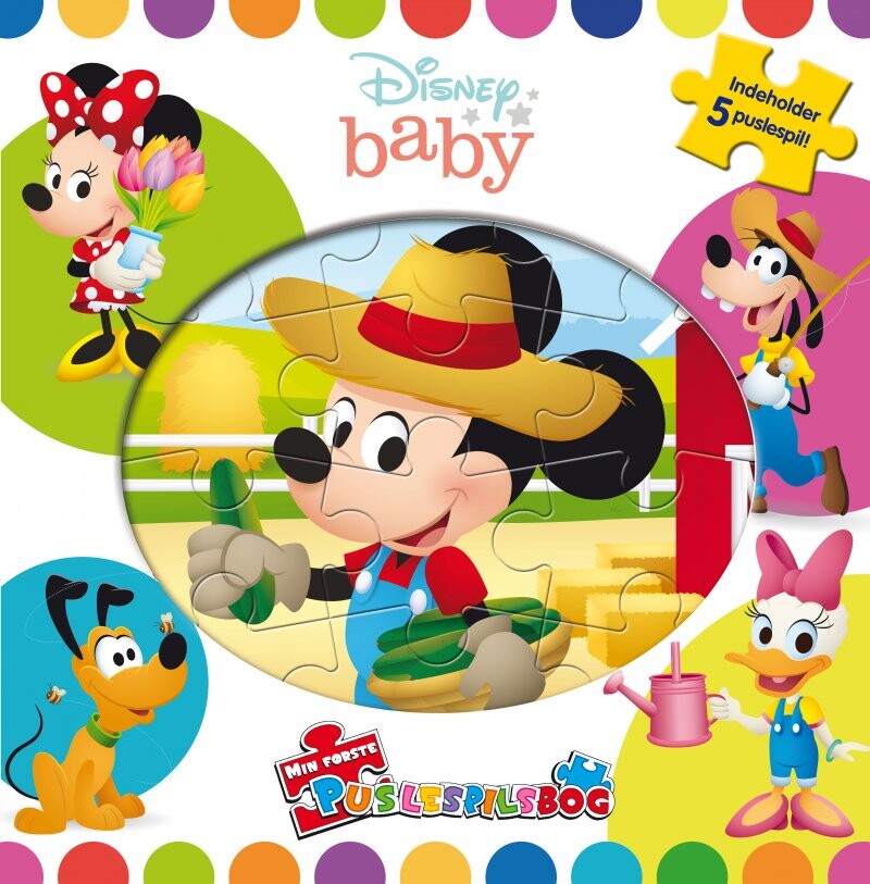 Disney Puslespil Til Baby - Min Første Puslespilsbog - 5 Spil