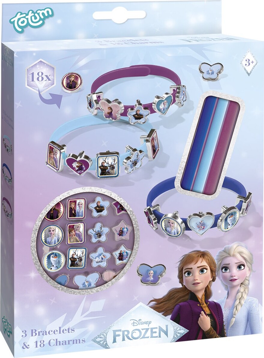 Frost - Disney - Diy 3 Armbånd Og 18 Vedhæng - Kit Til Børn