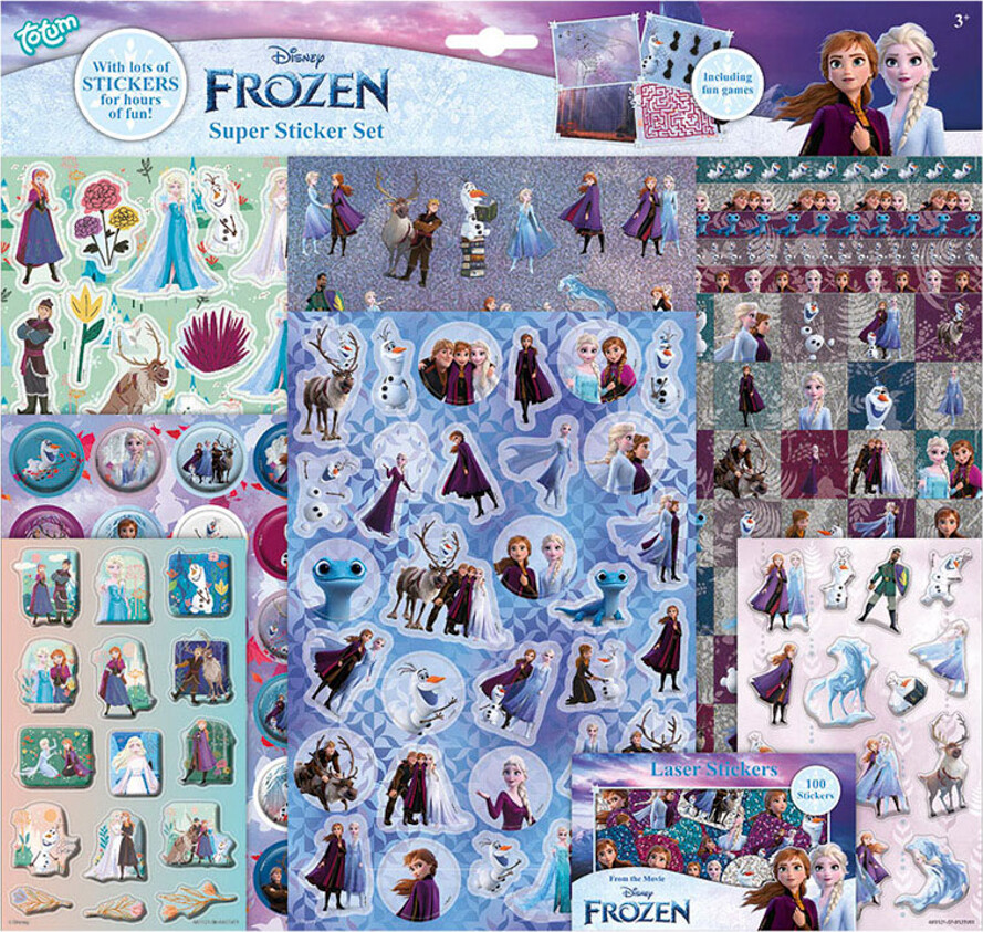 Disney Frost - Klistermærker Til Børn - Inkl. Opgaver