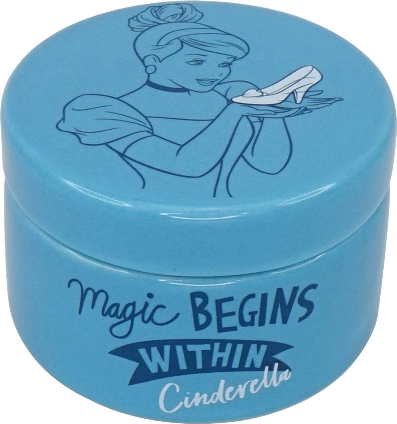 Disney - Keramik Skål Med Låg - Askepot - ø 6 Cm