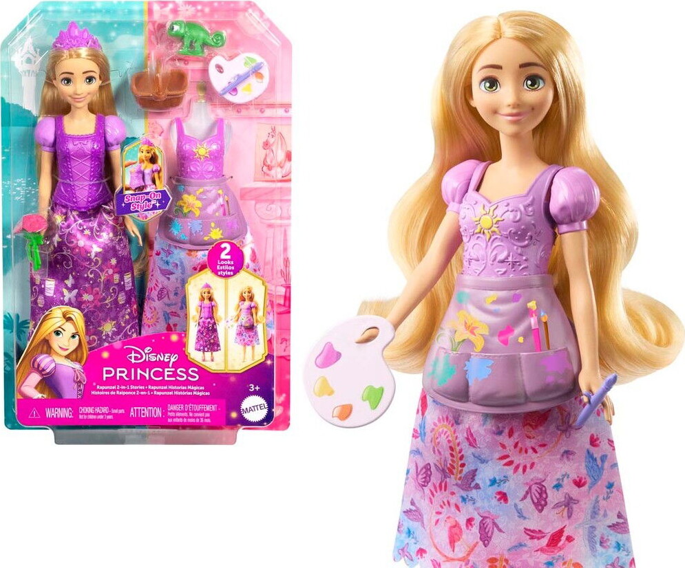 Disney Princess - Rapunzel Dukke Med 2 Sæt Tøj - Mattel