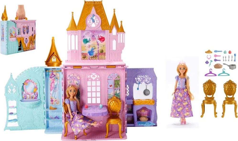 Disney Princess - Rapunzel Close & Carry Castle - Mattel Jlk27