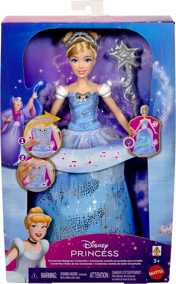 Disney Prinsesser - Askepot Dukke Med Lys - Mattel
