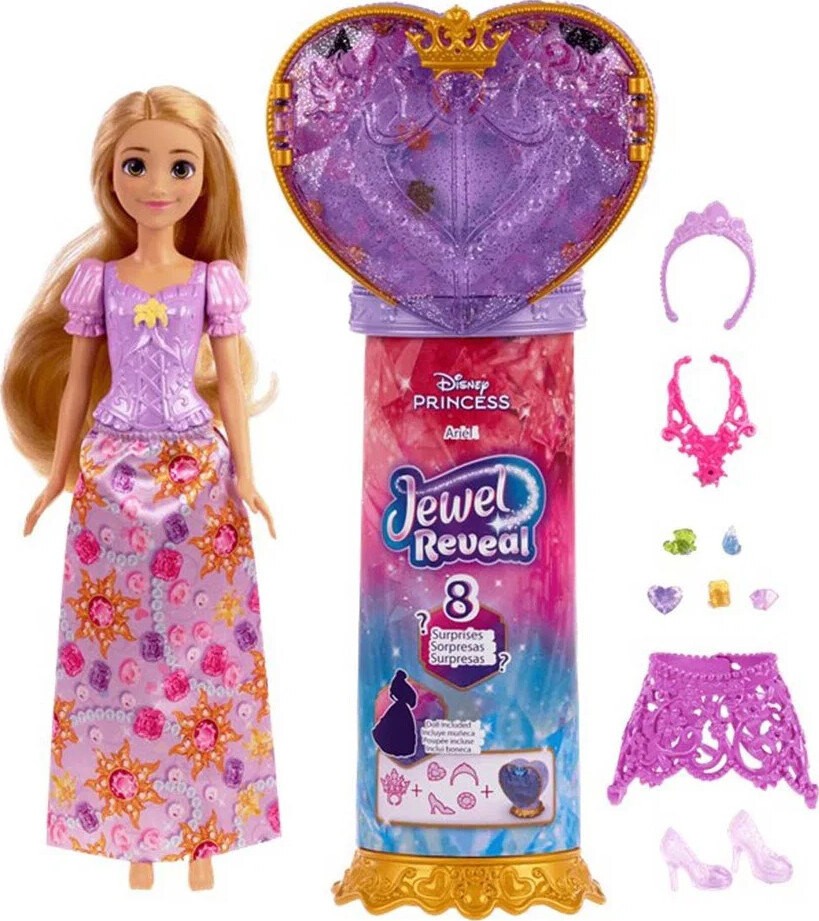 Disney Princess - Rapunzel Jewel Reveal Dukke - Mattel Jlk28