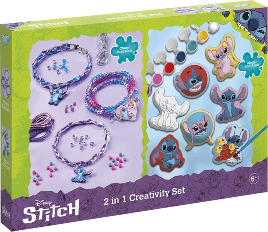 Disney Stitch - Diy Sæt - Armbånd Og Afstøbningssæt Med Maling