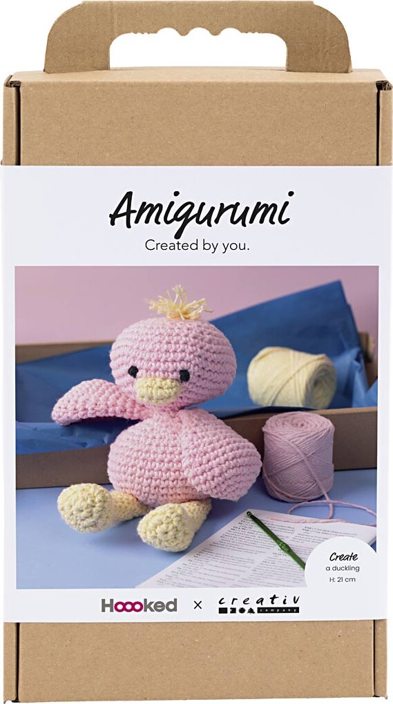 Diy Kit Amigurumi - ælling - Lys Pink - Lys Gul