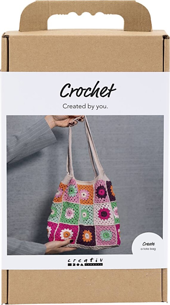 Diy Kit Hækle - Taske - Colorful - Crème