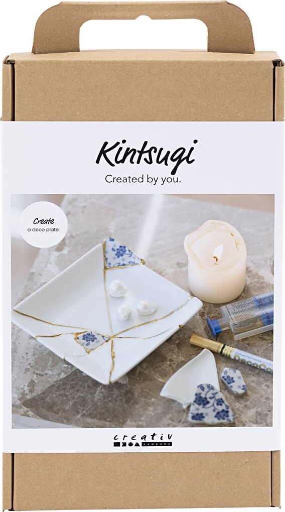 Diy Kit Kintsugi - Fad - Blå - Guld - Hvid billede