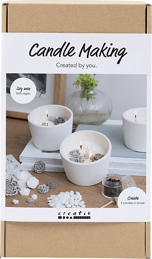 Diy Kit Lysstøbning - Rose - Beige - Hvid - Creme