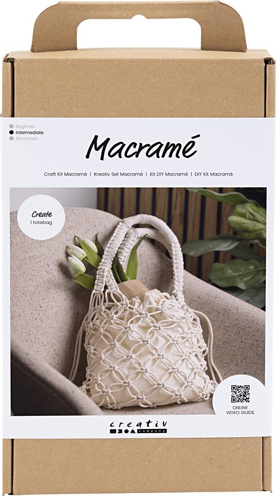 Diy Macramé Kit - Taske - Hvid