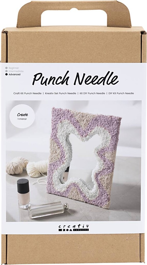Diy Kit Punch Needle - Spejl - Pastelfarver billede