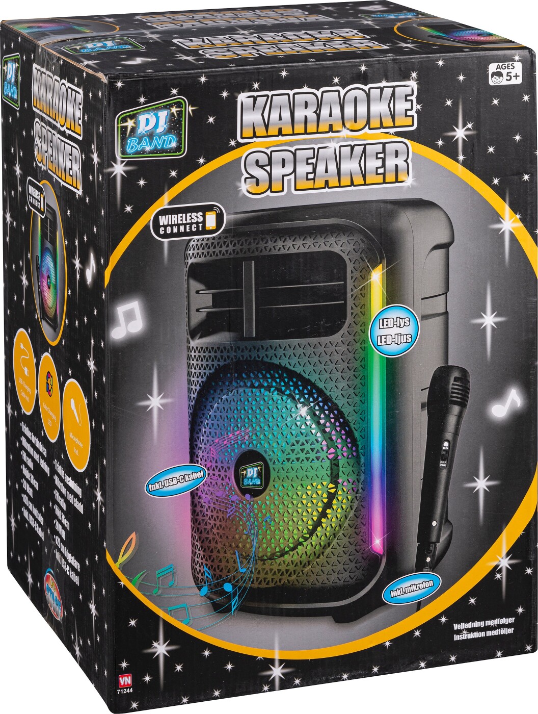 Dj Band - Karaoke Speaker - Højtaler Med Mikrofon Og Lys